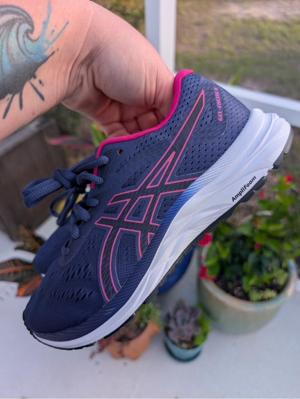 ASICS Women's GEL-Excite 6 Running Shoes Sz 6 Indigo Pink Rave Athletic Comfort - Picture 9 of 13
